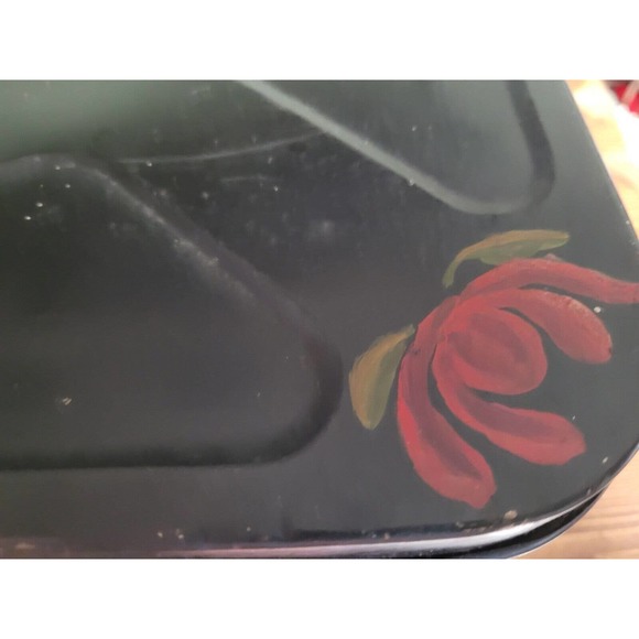 Vintage Toleware Metal Tin Storage box Folk Art - Picture 3 of 8
